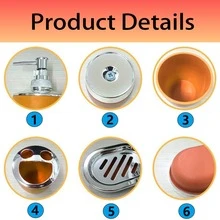 1 件/4 件/6 件豪华塑料浴室配件套装，马桶刷架，乳液瓶，牙刷架，肥皂盒，垃圾桶，清洁刷，1 件，生日礼物/圣诞礼物/新年礼物 - 紫色 - 查看 6