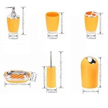 1 件/4 件/6 件豪华塑料浴室配件套装，马桶刷架，乳液瓶，牙刷架，肥皂盒，垃圾桶，清洁刷，1 件，生日礼物/圣诞礼物/新年礼物 - 紫色 - 查看 7