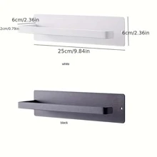 Black Magnetic Storage Shelf, Fridge Magnet Paper Towel Holder For Kitchen - Black - View 3