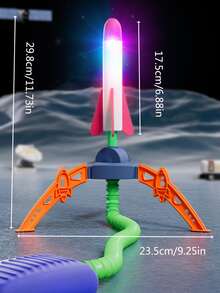 孩子們的腳至天空小火箭戶外發光發亮彈射飛行閃光發射火箭發射器安全套裝