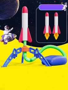 孩子們的腳至天空小火箭戶外發光發亮彈射飛行閃光發射火箭發射器安全套裝