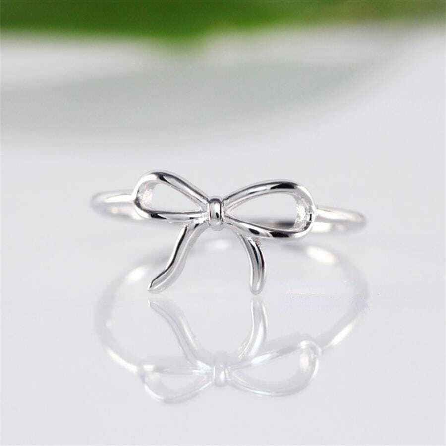1pc Fashionable Simple Bowknot Accent Ring For Women, Suitable For Daily Wear, Birthday Party And Other Occasions