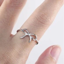 1pc Fashionable Simple Bowknot Accent Ring For Women, Suitable For Daily Wear, Birthday Party And Other Occasions