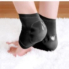 1 đôi Gót chân Lớp bảo vệ , Gót chân Nứt Phòng chống , Dưỡng ẩm , Callus Loại bỏ , Chân Tay áo - màu đen - Xem 1
