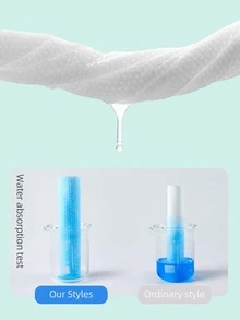 20入組/包一次性洗臉巾,兩用乾濕潔面布 - 綠色 - 查看 2