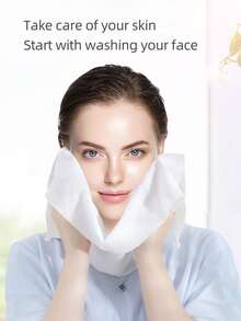 20入組/包一次性洗臉巾,兩用乾濕潔面布 - 綠色 - 查看 4