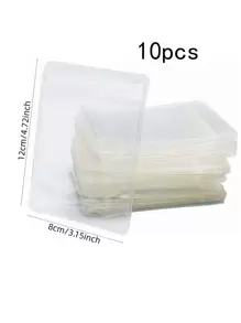 10 cái Trong sáng Túi đựng đồ trang sức , Chống oxy hóa Đồ trang sức Nhẫn Hoa tai Túi bảo quản , Nhẫn Có thể mang đi Cái túi - Trong sáng - Xem 4