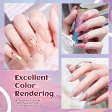 Poly Gel Nail Kit - Poly Gel Kits 14PCS Professional Poly Gel Nail Extension Set Nail Art Design Beginner Kit All in One Poly Nail Kits DIY at Home for Nail - 彩色 - 查看 4