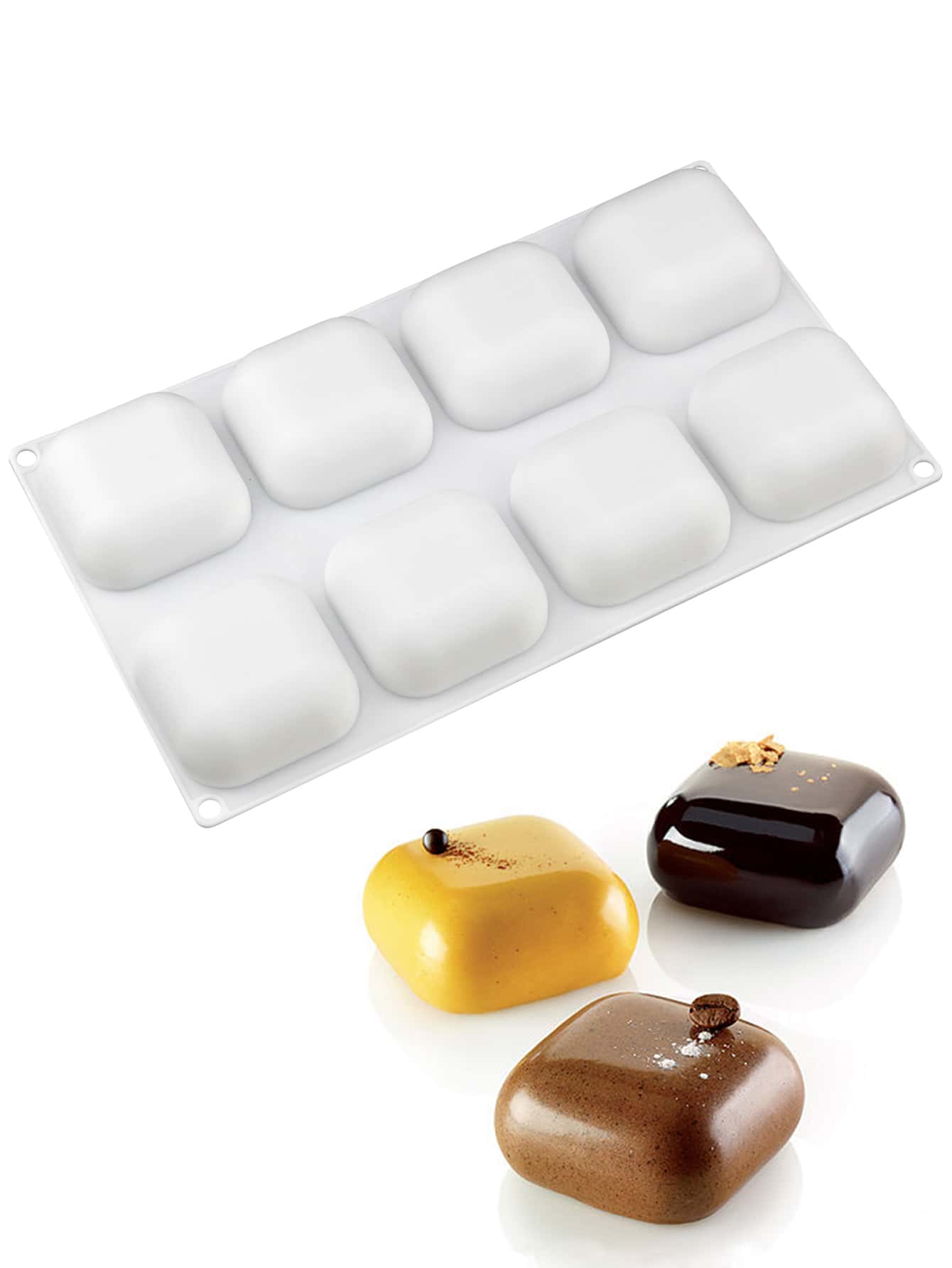 1 Peça Silicone Quadrado Bolo Mousse Molde