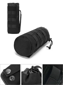 1入組水瓶包帶杯子保護裝置&腰帶,大容量補水包適用於戶外運動 - 黑色 - 查看 4