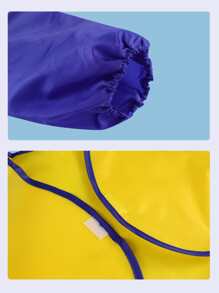 1 bata impermeable para niños, delantal de manga larga para pintar para bebés, ropa de dibujo - Azul - Ver 3