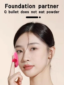 multicolor ultra suave elíptico & triangular en forma de Soplo de polvo suelto , 4 piezas ultra suave , Polvo & Soplo de polvo suelto para Maquillaje facial , doble faz disponible , adecuado para Maquillaje facial - Rosa Fucsia - Ver 2