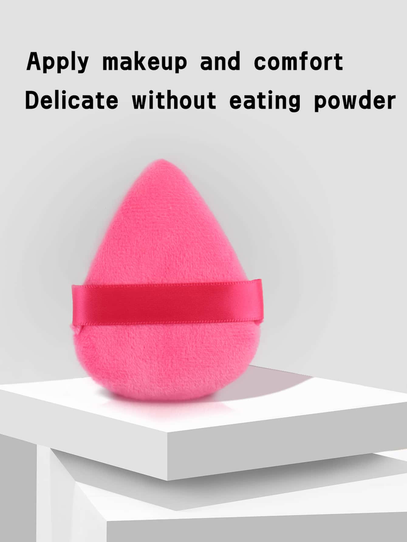 multicolor ultra suave elíptico & triangular en forma de Soplo de polvo suelto , 4 piezas ultra suave , Polvo & Soplo de polvo suelto para Maquillaje facial , doble faz disponible , adecuado para Maquillaje facial - Rosa Fucsia - Ver 1