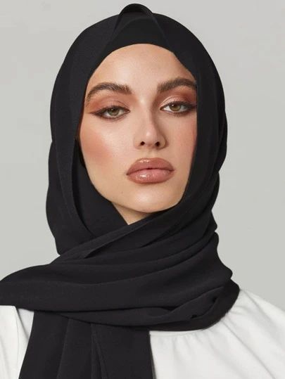 2st keps för halsduk för damer, mångsidig mössa och hijab-kombination för & Abaya-kläder, resårmössa och chiffong-scarf-kombination Tillbehör för fritidskläder för kvinnor