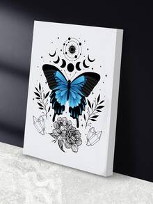 1 pieza Arte de pared vintage con mariposa adorno con sol , luna , con diseño de mariposa para sala de estar o dormitorio - Multicolor - Ver 5