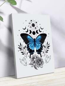 1 pieza Arte de pared vintage con mariposa adorno con sol , luna , con diseño de mariposa para sala de estar o dormitorio - Multicolor - Ver 1