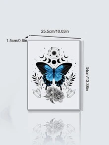 1 pieza Arte de pared vintage con mariposa adorno con sol , luna , con diseño de mariposa para sala de estar o dormitorio - Multicolor - Ver 2