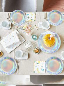 10/20 chiếc, Đĩa giấy bạc dùng một lần màu cầu vồng 7" và 9" Đĩa tiệc hình tròn Holographic, Đĩa tráng miệng, Sinh nhật, Đám cưới, Tiết lộ giới tính, Tiệc tùng, Dã ngoại, BBQ, Đĩa giấy dùng một lần, Đồ dùng cho tiệc, Đĩa tiệc dùng một lần, Đồ trang trí tiệc, Tiệc dùng một lần, Quà tặng Tiệc, Quà tặng trang trí sự kiện kỷ niệm - Bạc - Xem 5
