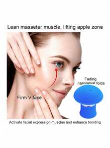 V Face Exerciser Facial Mouth Jawline Exercise Portable Anti-Wrinkle Mouth Exerciser For Slimming And Firming,Beauty,Skin Care Products,Spa,Self Care,Skin Care Tools,Face Care,Esthetician Supplies,Massage,Face Massage Tool,Face Roller - Blue - View 3