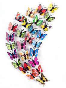 30pcs Magnetic Butterfly Fridge Sticker Wall Sticker Cake Decoration Accessories 3D Stereo Simulation Butterfly PVC Home Creative Wall Decoration - Multicolor - View 3
