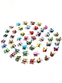 30pcs Magnetic Butterfly Fridge Sticker Wall Sticker Cake Decoration Accessories 3D Stereo Simulation Butterfly PVC Home Creative Wall Decoration - Multicolor - View 1