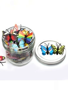 30pcs Magnetic Butterfly Fridge Sticker Wall Sticker Cake Decoration Accessories 3D Stereo Simulation Butterfly PVC Home Creative Wall Decoration - Multicolor - View 7