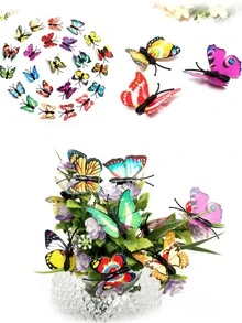 30pcs Magnetic Butterfly Fridge Sticker Wall Sticker Cake Decoration Accessories 3D Stereo Simulation Butterfly PVC Home Creative Wall Decoration - Multicolor - View 8