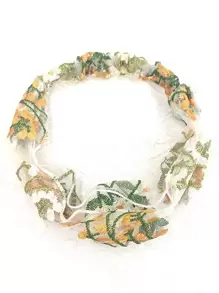 1pc Fashionable Embroidery Hair Scarf For Women, Wide Edge Lace Hairband For Covering Up White Hair, Headwrap Hair Accessories Boho Headband Turban Headband Sweatband