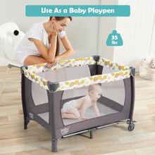 Babyjoy 4 in 1 Convertible Portable Baby Playard Newborn Napper with Music and Toys - 藍色 - 查看 5