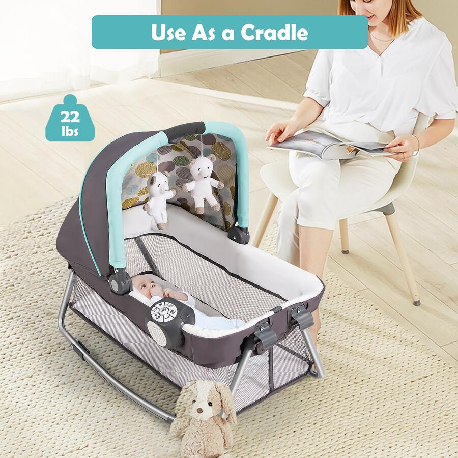 Babyjoy 4 in 1 Convertible Portable Baby Playard Newborn Napper with