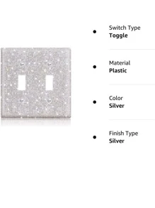 Sáng bóng Kim cương giả Tường Đĩa Che phủ Chuyển đổi vỏ Mặc ngoại , Trang trí Bling Chuyển đổi vỏ ( Màu bạc , ) - Bạc - Xem 7