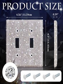 Sáng bóng Kim cương giả Tường Đĩa Che phủ Chuyển đổi vỏ Mặc ngoại , Trang trí Bling Chuyển đổi vỏ ( Màu bạc , ) - Bạc - Xem 4