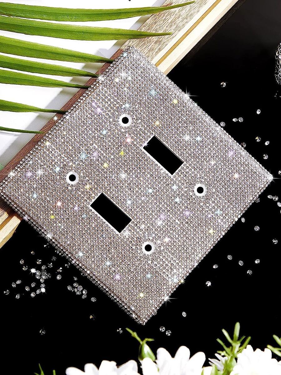 Sáng bóng Kim cương giả Tường Đĩa Che phủ Chuyển đổi vỏ Mặc ngoại , Trang trí Bling Chuyển đổi vỏ ( Màu bạc , )