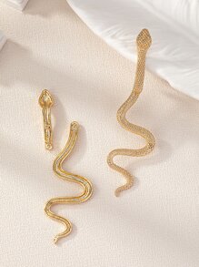 1 Pair Snake Serpent Front & Back Stud Statement Earring for Women