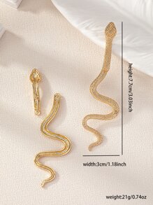 1 Pair Snake Serpent Front & Back Stud Statement Earring for Women