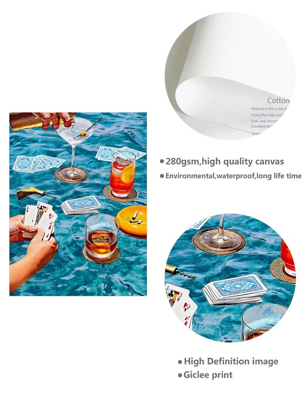 1pc Party Theme Canvas Print, Wine Glass Wall Art, Wine Glass Canvas