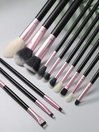 13件套黑粉色便携式派对化妆刷套装，化妆刷套装，化妆刷组合，化妆刷套装，全套化妆工具，化妆刷套装，全套化妆工具，化妆刷组合，化妆刷套装，化妆礼盒套装