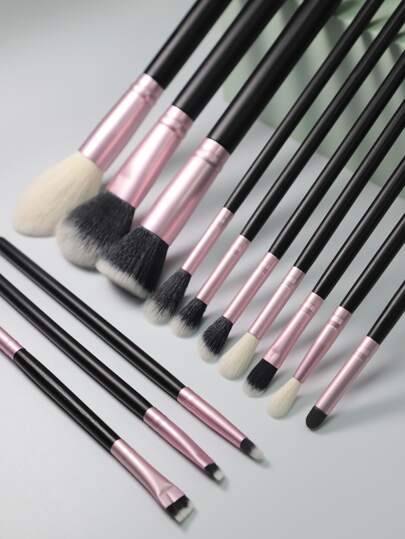 13件套黑粉色便携式派对化妆刷套装，化妆刷套装，化妆刷包，化妆刷套装，全套化妆工具，化妆刷套装，全套化妆工具，化妆刷套装，化妆刷套装，化妆礼品套装，赠品，专业化妆刷，全套化妆工具