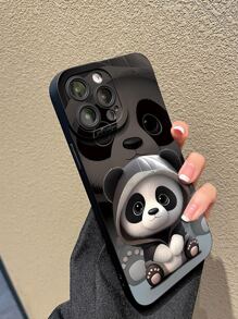 Funda de teléfono con estampado lindo de dibujos animados de oso panda compatible con iPhone 11, iPhone 13, iPhone 14 Pro Max Kawaii - Multicolor - Ver 2