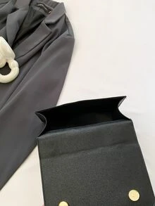 Carteras de mujer Liso Cadena Asa superior De moda - Negro - Ver 5