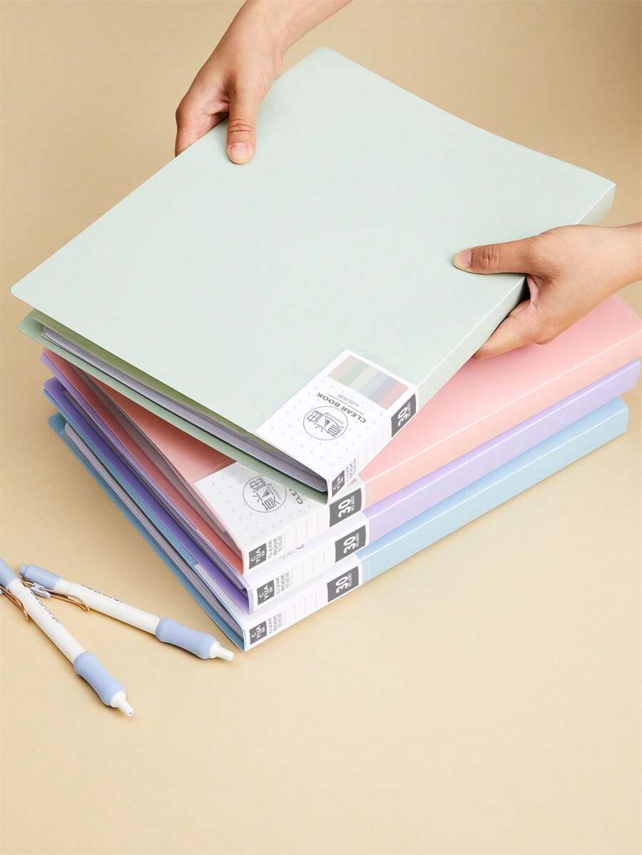 1 件纯色多层文件夹，返校，学校用品 - 綠色 - 查看 1