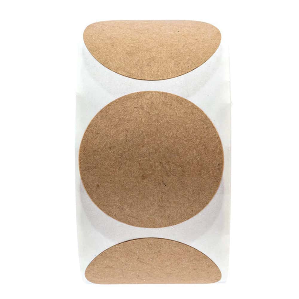 500Pcs Kraft Paper Stickers Round Blank Labels For Handmade Gift Tag Paper DIY Envelope Sealing Stickers Stationery - Multicolor - View 1