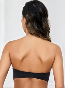 重絎縫提臀鋼圈抹胸文胸 - 黑色 - 查看 2