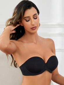 重絎縫提臀鋼圈抹胸文胸 - 黑色 - 查看 5