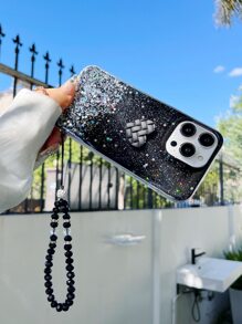 Handyhülle mit Herz Dekor, Glitzer, & Tragegurt