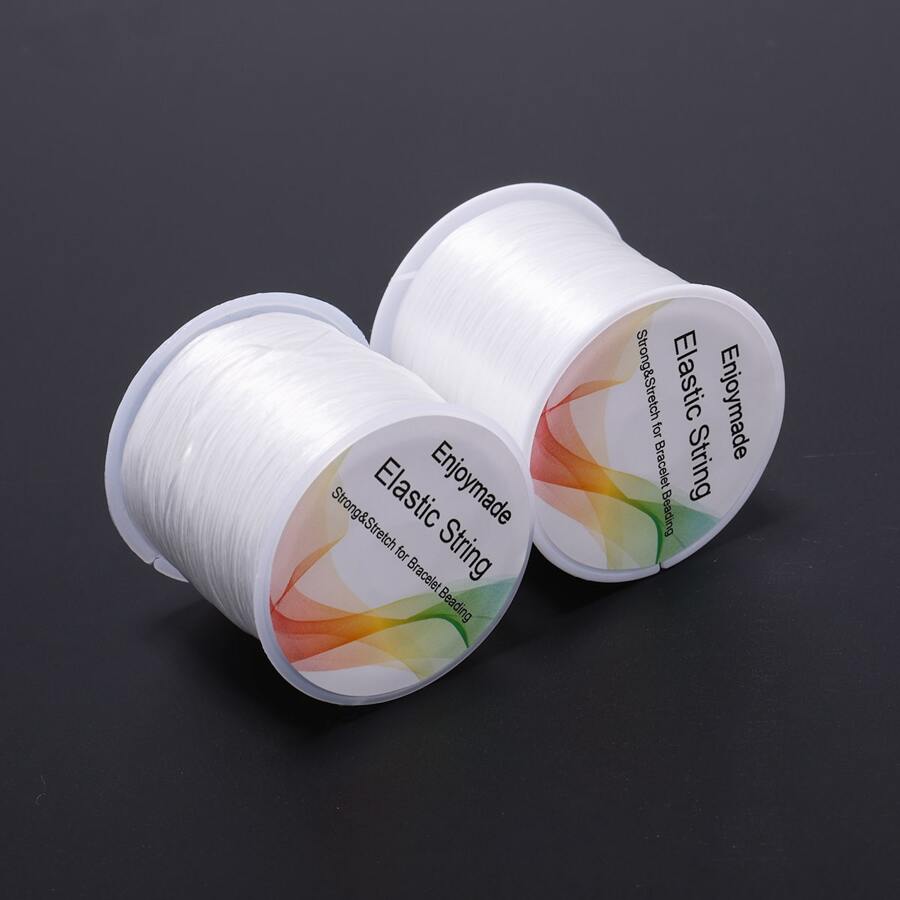 2pcs Elastic String Stretchy Bracelet String Crystal String Bead Cord For Bracelet Necklace Beading Jewelry Making - White 2 pcs - View 1