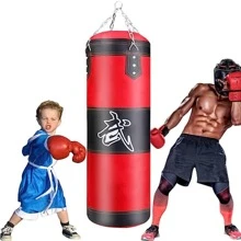 Saco De Boxeo Barrilito 120cm Vacio Costal De Box Karate Mma - Rojo - Ver 1