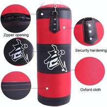 Saco De Boxeo Barrilito 120cm Vacio Costal De Box Karate Mma - Rojo - Ver 4