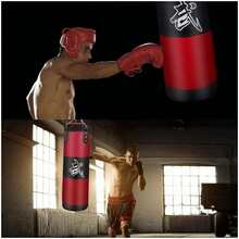 Saco De Boxeo Barrilito 120cm Vacio Costal De Box Karate Mma - Rojo - Ver 7