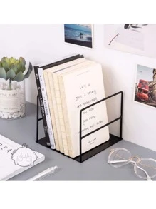 escritorio hierro forjado Soporte de libro Sujetalibros , alumno simple creativo Estante de libro - Negro - Ver 2